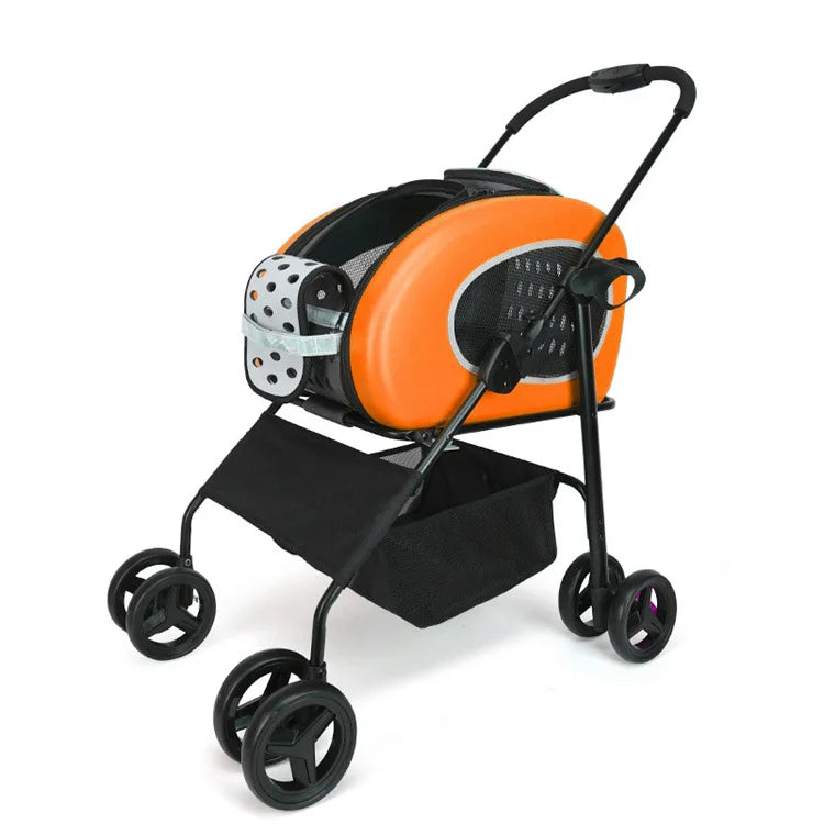 Cat Backpack & Foldable Pet Trolley Hybrid Carrier for Cats & Small Dogs
