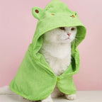Frog-Style Hooded Pet Bath Towel — Quick-Drying Microfiber Robe