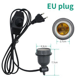 E27 Ceramic Reptile Lamp Holder — Heat-Resistant Socket with Power Cord