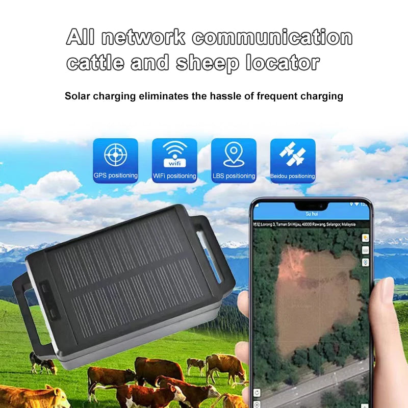 4G Solar GPS Livestock Tracker for Cattle, Horses & Sheep - IP67 Waterproof