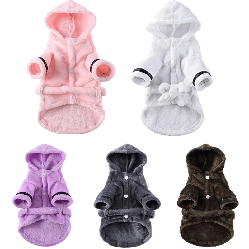 Hooded Dog Bathrobe Pajama — Quick-Drying, Adjustable, S–XL