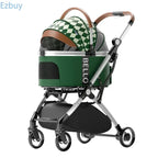 Aluminum Tube Foldable Pet Stroller Trolley Bag for Dogs & Cats — Separable Travel Car Carrier