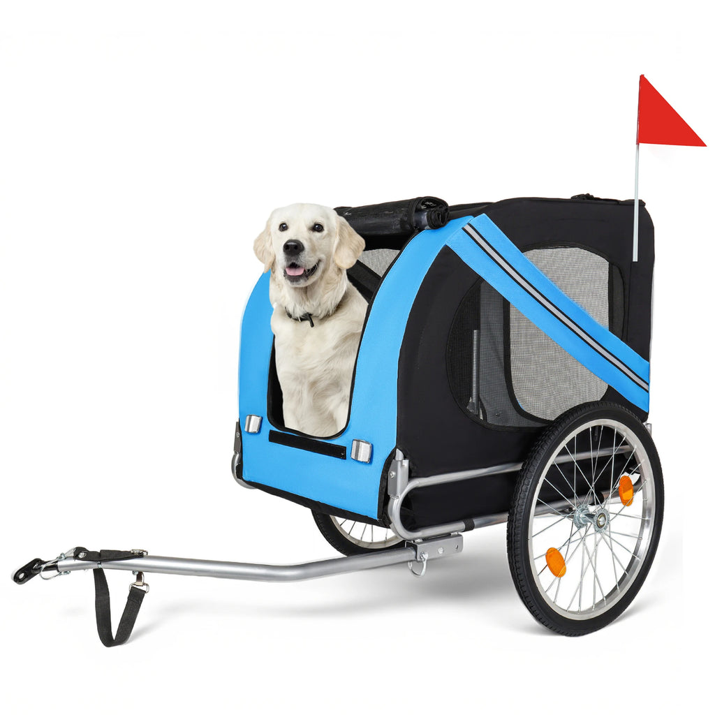 2-in-1 All-Terrain Pet Bike Trailer & Push Cart — Durable Steel Frame, 66 lb Capacity for Dogs & Cats