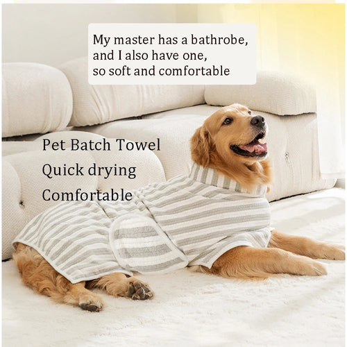 Cotton Pet Bath Towel & Bathrobe — Soft, Absorbent Quick-Dry Wrap for Dogs