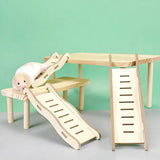 Wooden Hamster Ladder Bridge — Chew-Resistant Small Pet Climbing Toy