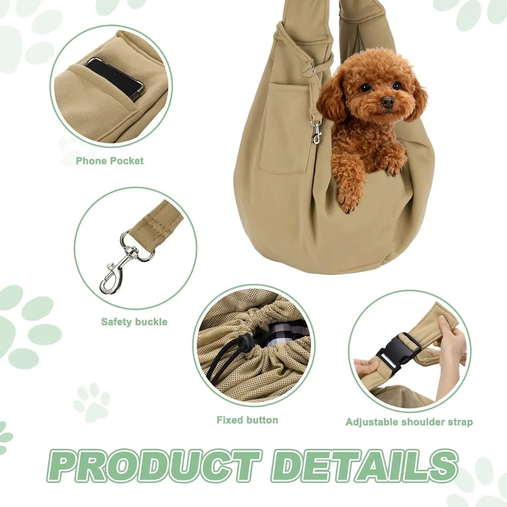 Dog & Cat Crossbody Sling Carrier (Breathable Mesh, Up to 16.5 lbs)