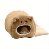 Plush Hamster Hideout Bed — Warm Winter Hut for Small Pets