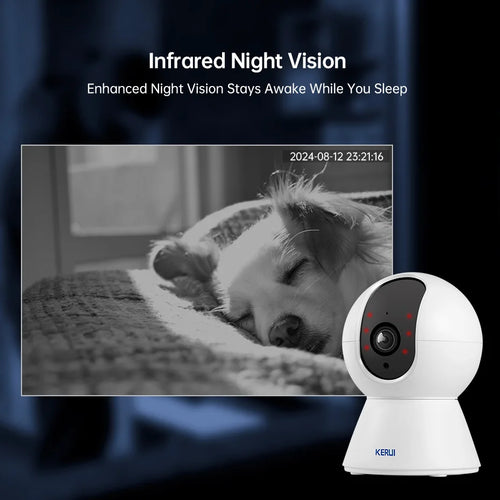 KERUI 4K 8MP Smart WiFi Pet Camera with Night Vision, AI Alerts & Tuya Integration