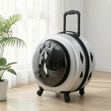 Pet Carrier with Wheels Transparent Pet Carrier Suitcase Hard-Sided Cats, Small Dogs, Travel, Airport, Professional Visits