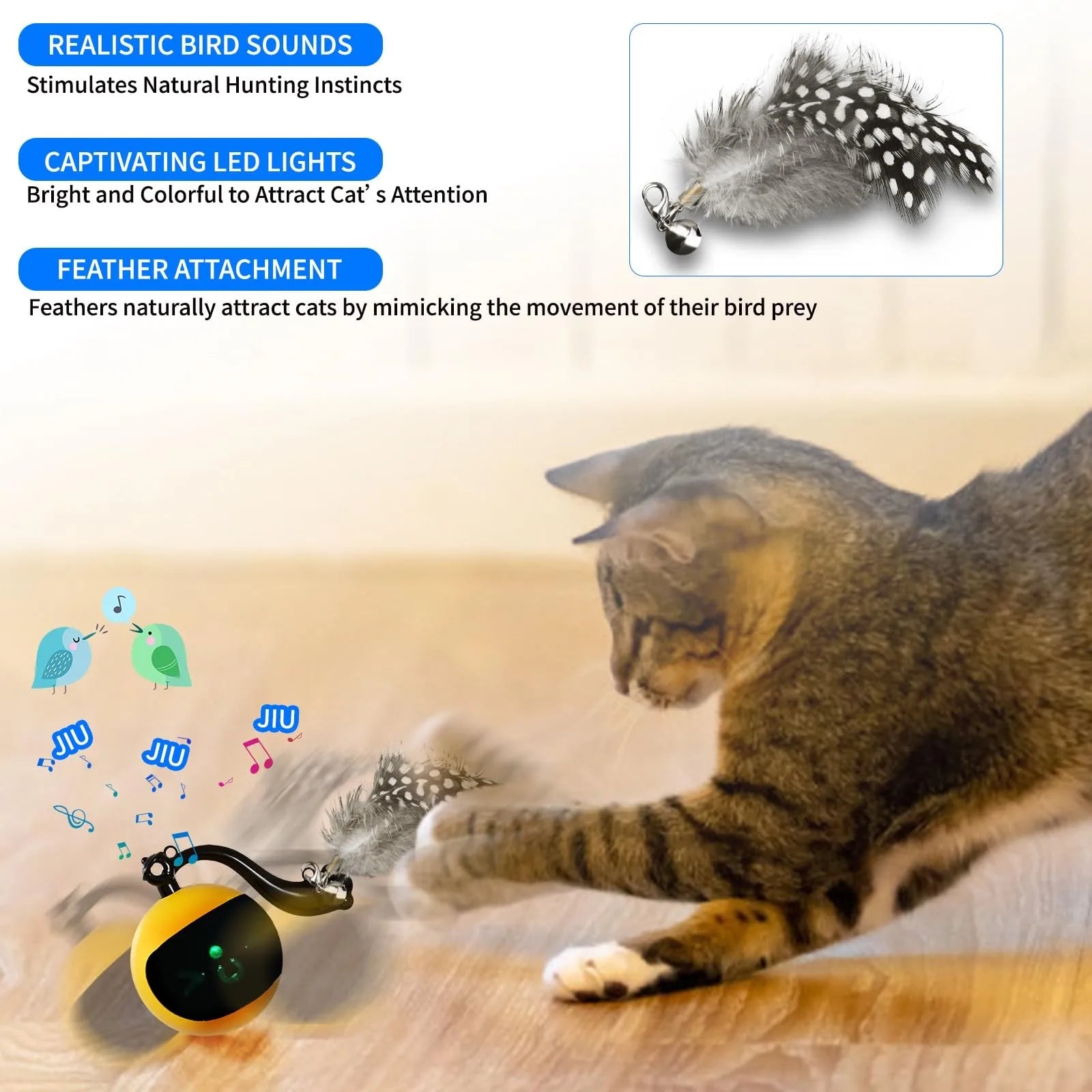 Rechargeable Automatic Electric Cat Ball Toy — Self-Rolling Boredom Buster