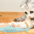 Silicone Shark Catnip Chew Toy — Mint-Infused Bite Stick