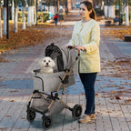Foldable Separable Pet Stroller for Medium Dogs — Travel-Ready Dog Cart with Detachable Carrier