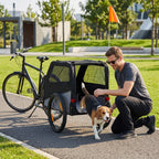 Heavy-Duty Steel Frame Dog Bicycle Trailer with 100 lb Capacity & Oxford Fabric
