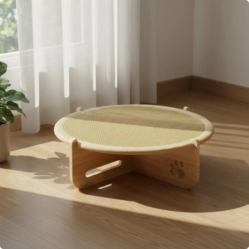 Cooling Wooden-Frame Cat Hammock Bed for Summer
