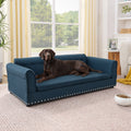 Oversized Linen Pet Sofa Bed with Backrest for Large Dogs