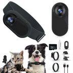 HD 1080P Pet Collar Camera - No WiFi Video Recording Tracker for Dogs & Cats