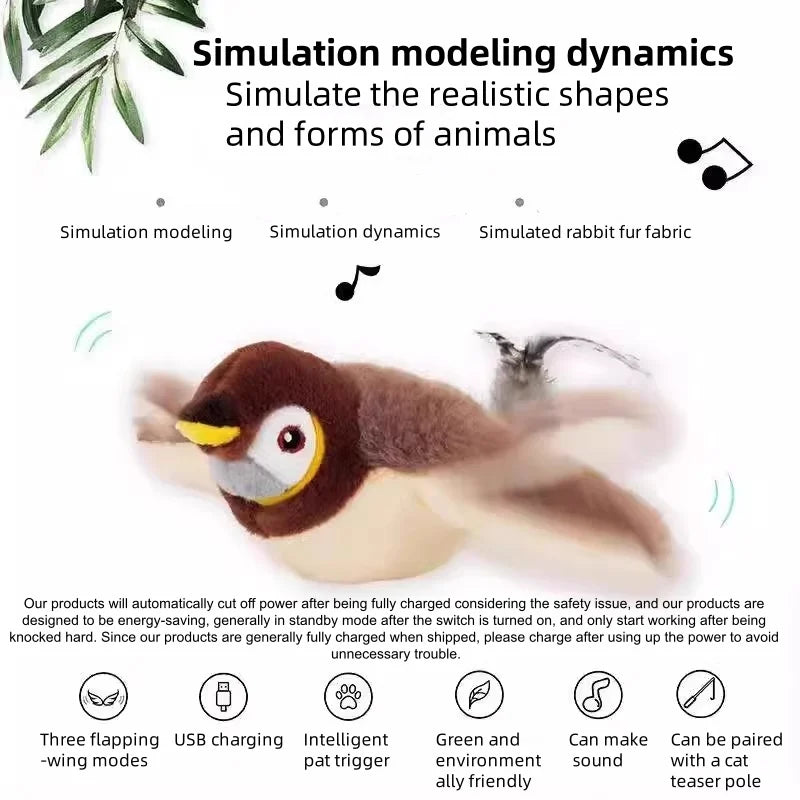 Rechargeable Flapping Bird Cat Toy