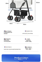 Portable Foldable Walking & Jogging Pet Stroller for Small & Medium Dogs & Cats