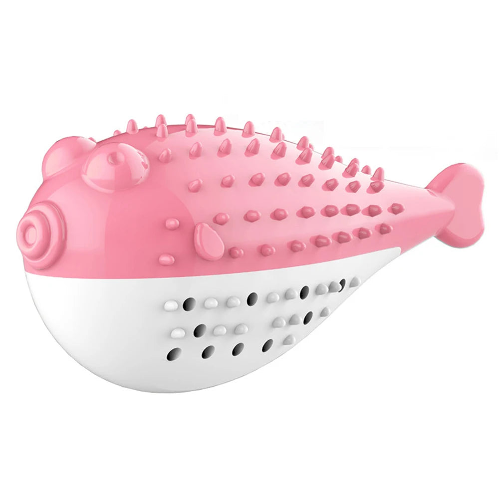 Pufferfish Catnip Chew Toy with Bell — Detachable Teething Toy for Kittens