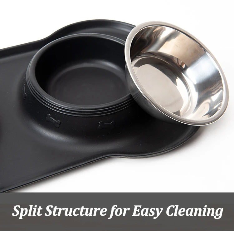 Stainless Steel Double Pet Bowl Set