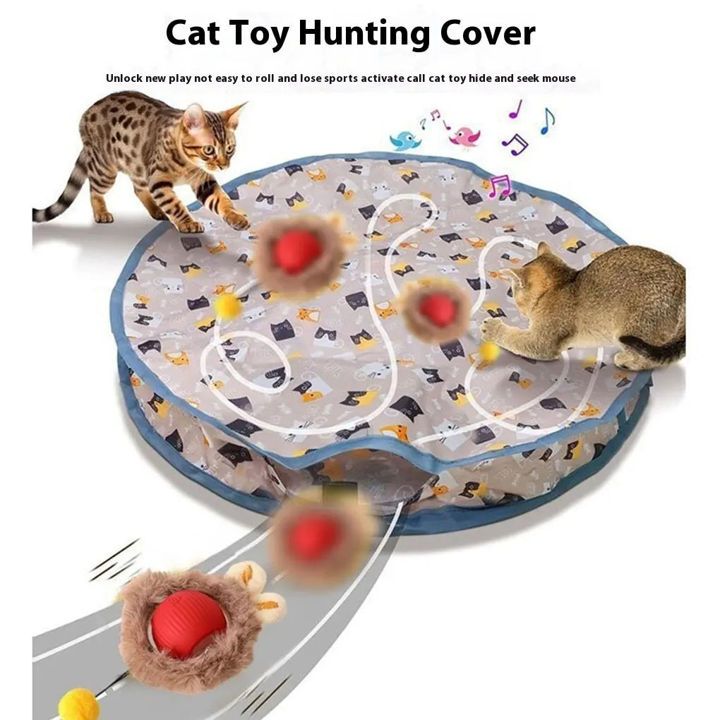 2-in-1 Cat Tunnel Toy with Capture Balls — Interactive Agility Training Tunnel for Cats
