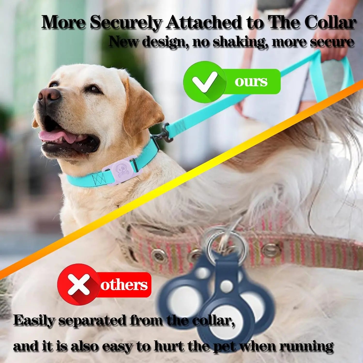 Waterproof AirTag Collar Holder 2-Pack - Hidden Loop Design for Dogs