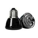 Ceramic Heat Emitter Bulb for Reptiles & Chickens — No-Light Warmth, 25W-75W