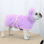 Hooded Dog Bathrobe — Adjustable Microfiber Coat for Bath & Winter