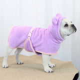 Hooded Dog Bathrobe — Adjustable Microfiber Coat for Bath & Winter