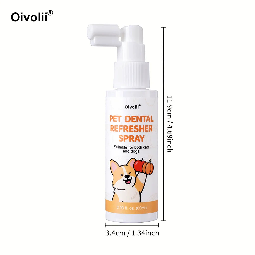No-Brushing Dental Spray for Dogs & Cats — Multi-Plant Plaque Remover, 60ml