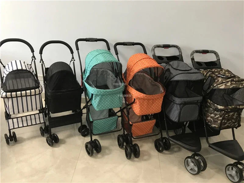 Fashion Universal-Wheel Pet Stroller — Lightweight Foldable Dog & Cat Cart with Modern Design