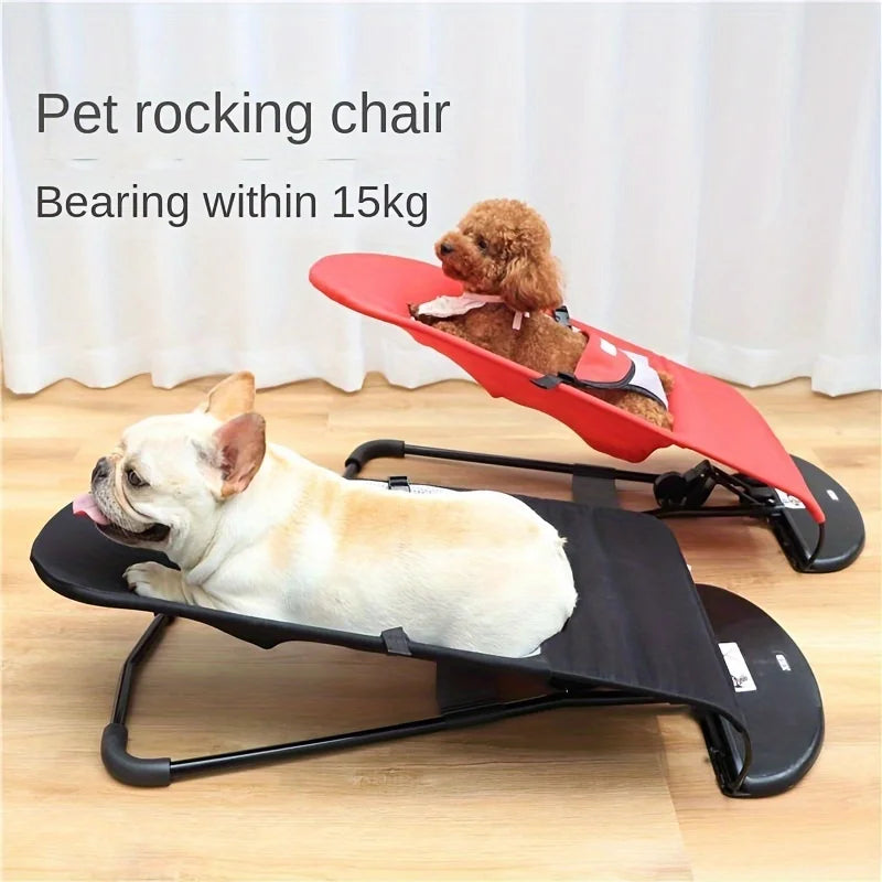 Elevated Folding Pet Rocking Chair for Sunbathing, Under 30lbs