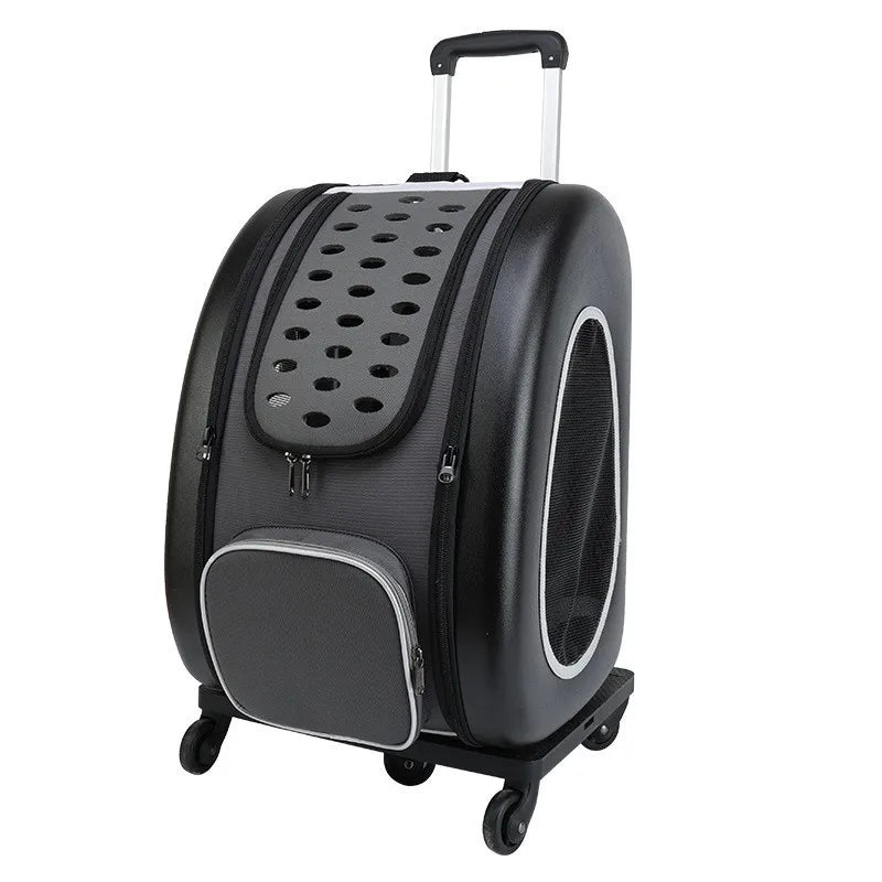 Multi-Carry Breathable Pet Suitcase & Cat Backpack — Foldable Portable Outdoor Bag for Dogs & Cats