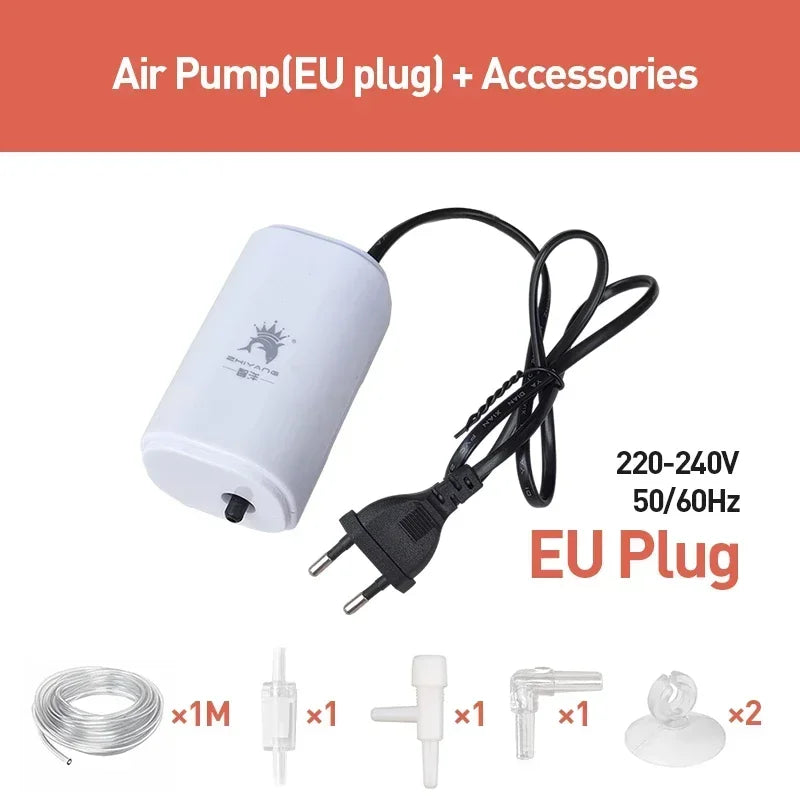 Ultra-Silent Aquarium Air Pump 3W Multi-Outlet Full Kit