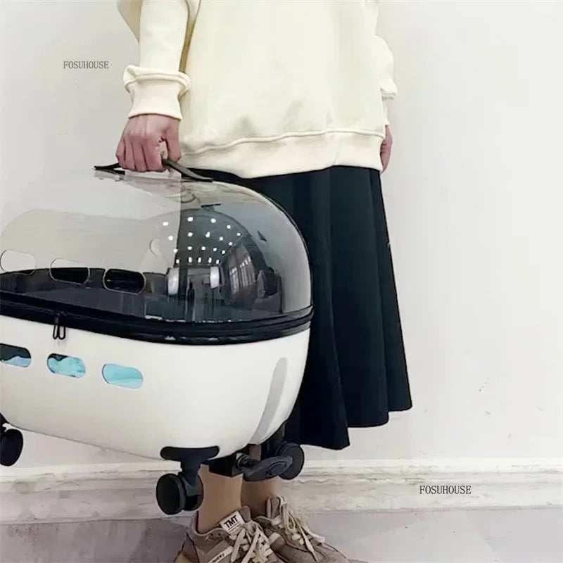Transparent Window Foldable Pet Stroller Trolley for Dogs & Cats — Lightweight Compact Wheeled Travel Carrier