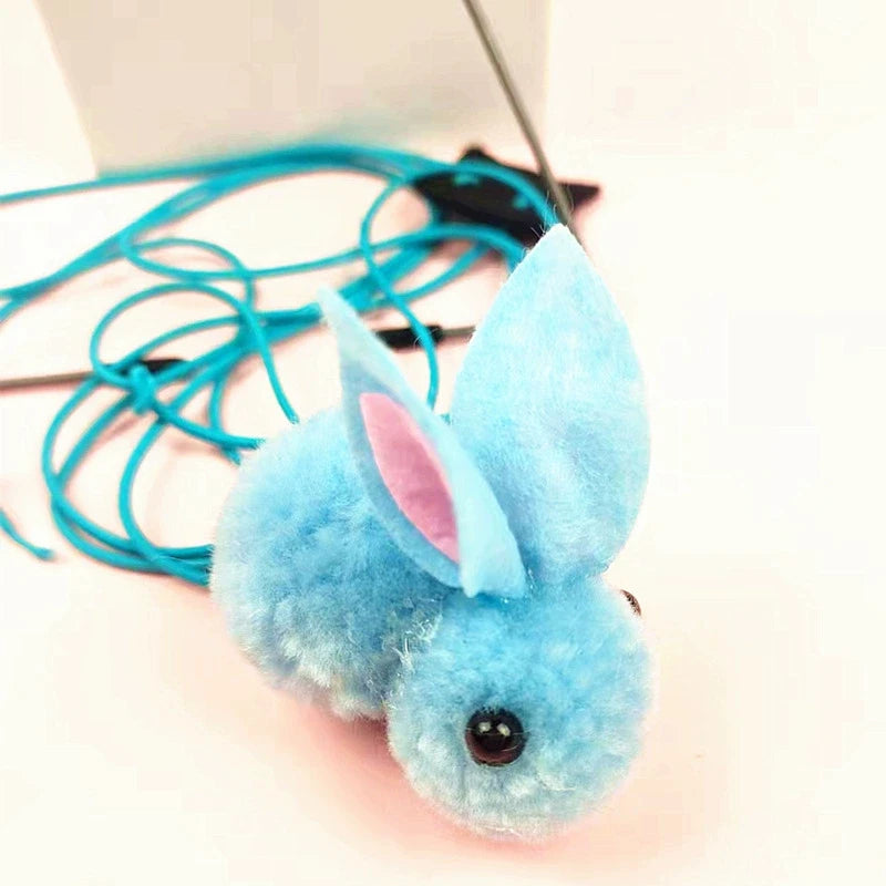 Simulated Mice & Rabbit Suction Cup Cat Teaser Toy — Spring Rope Interactive Cat Toy