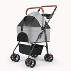 Compact Foldable Pet Stroller with Detachable Carrier for Teddy Dogs & Cats — Lightweight Outdoor Cart