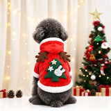 Christmas Reindeer Dog Hoodie (Soft Flannel Warm Clothes)