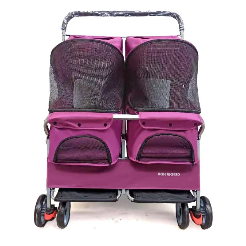 Ultra-Light Two-Seater Pet Buggy with Detachable Washable Interior