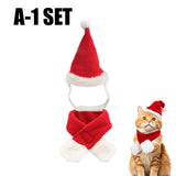 Christmas Pet Costume Set (Santa Hat & Scarf, Adjustable)