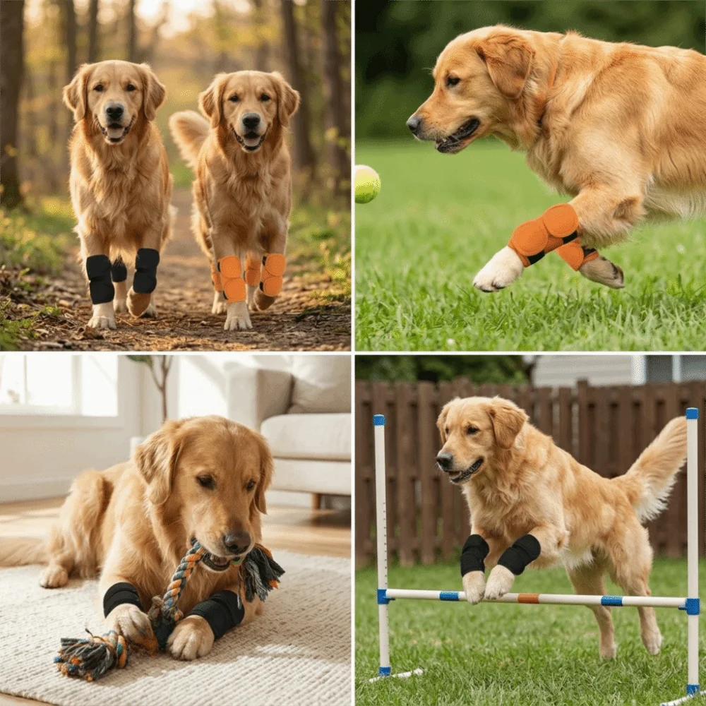 Soft Pet Knee Brace 2-Pack (Thermal, Adjustable, Joint Recovery, Breathable)