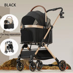 3-in-1 Foldable Pet Stroller with Separable Basket Carrier for Dogs & Cats up to 45 lbs