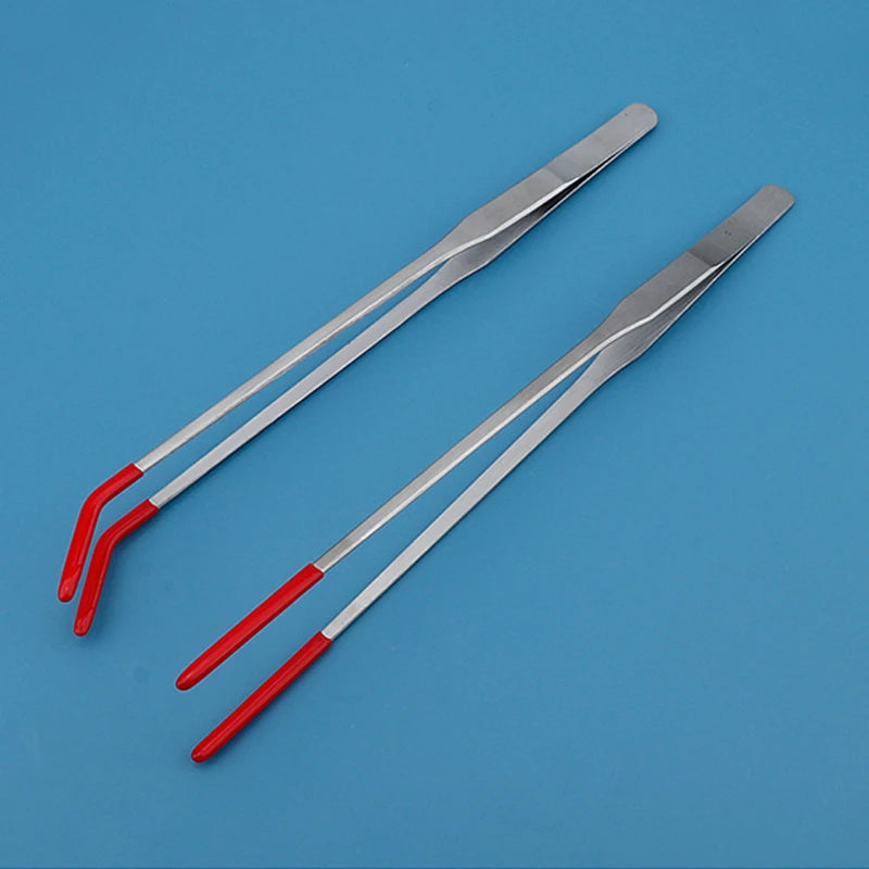 Stainless Steel Pet Feeding Tongs — Rubber-Tipped Tweezers for Reptiles