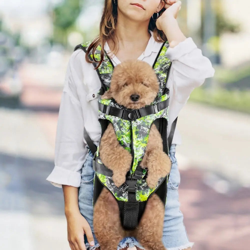 Adjustable Oxford Pet Front Backpack (Breathable, Multi-Size, All Seasons)