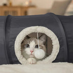 Foldable Cat Tunnel with Cushion — Scratch-Resistant Hide & Seek Play