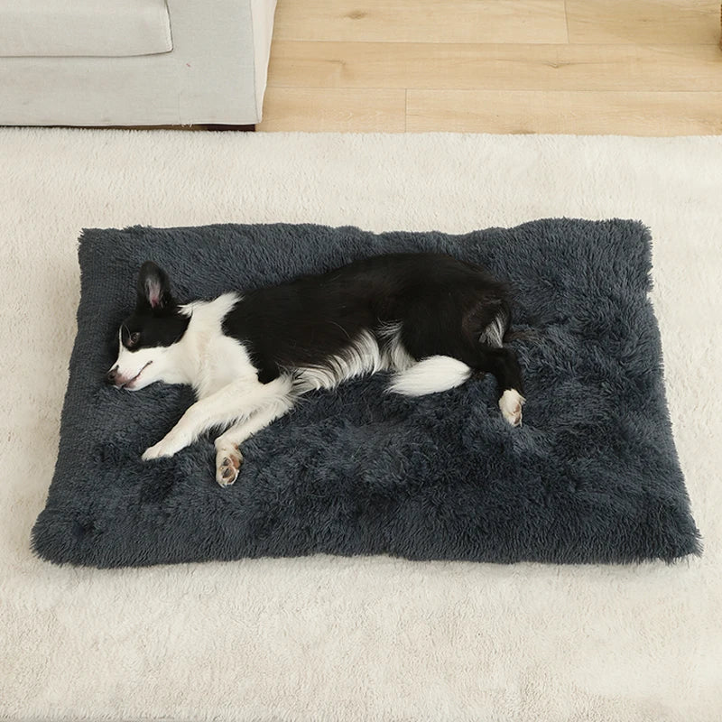 Long Plush Pet Cushion Bed