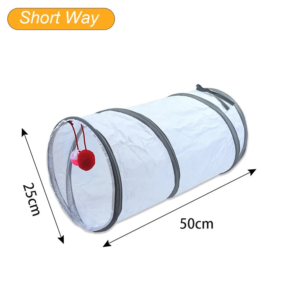 Foldable Cat Tunnel Tube — Portable, Crinkly Play Nest for Small Pets