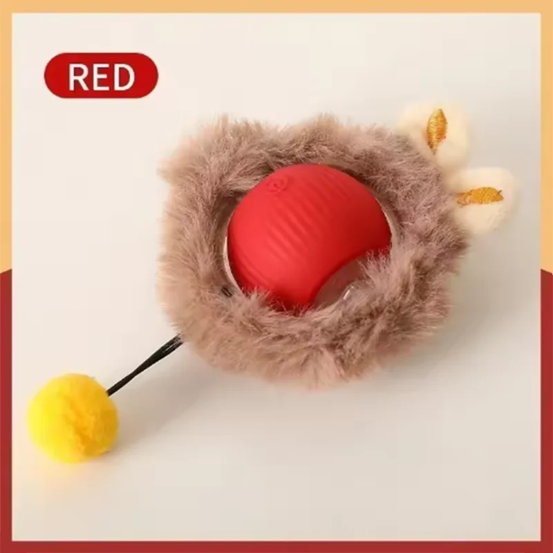 Smart Rolling Silicone Ball Cat Toy with Tail