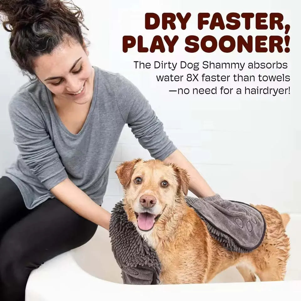 Compact Quick-Dry Pet Towel — Super Absorbent, Foldable, 53x22cm
