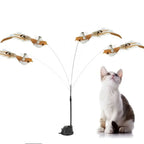 Plush Bird Teaser Wand with Suction Cup
